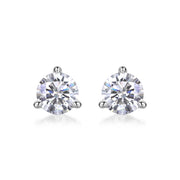 Freeze Frame Luxury Fashion Diamond Earrings Stud Set With Mosan Diamond Silver Jewelry