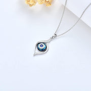 Sterling Silver Evil Eye Pendant Necklace