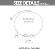 14K Gold Infinity Charm Bracelet