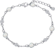 Sterling Silver Turquoise Beaded Chain Anklet Bracelet