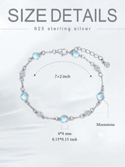 Sterling Silver Turquoise Beaded Chain Anklet Bracelet