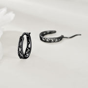 Sterling Silver & Gold Small Huggie Filigree Hoop Earrings