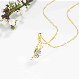 14K Gold Marquise Moissanite Pendant Necklace