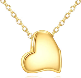 14K Gold Heart Pendant Necklace