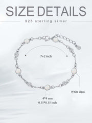 Sterling Silver Turquoise Beaded Chain Anklet Bracelet