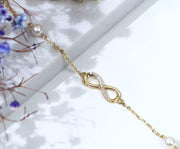 14K Gold Infinity Charm Bracelet