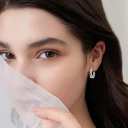 Sterling Silver & Gold Small Huggie Filigree Hoop Earrings