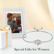 Sterling Silver Abalone Shell Square Charm Adjustable Bolo Bracelet