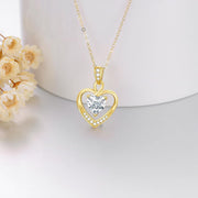14K Gold & Birthstone Heart Necklace