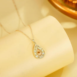 14K Solid Gold Mustard Seed Necklace with Synthetic Opal