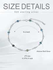 Sterling Silver Turquoise Beaded Chain Anklet Bracelet