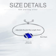 Sterling Silver Abalone Shell Square Charm Adjustable Bolo Bracelet