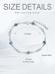 Sterling Silver Turquoise Beaded Chain Anklet Bracelet