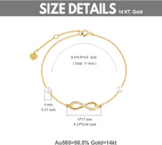 14K Gold Infinity Charm Bracelet