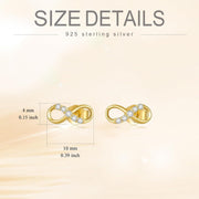 14k Gold Infinity Stud Earrings with Moissanite for Women