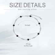 Sterling Silver Turquoise Beaded Chain Anklet Bracelet