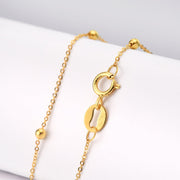 18K Gold Bead Thin Chain Bracelet