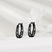 Sterling Silver & Gold Small Huggie Filigree Hoop Earrings
