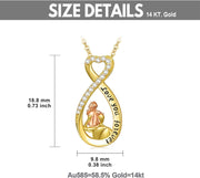 14K Gold & 5A CZ Father-Daughter Necklace