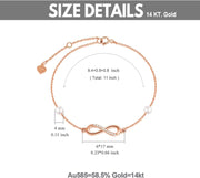 14K Gold Infinity Charm Bracelet