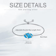 Sterling Silver Abalone Shell Square Charm Adjustable Bolo Bracelet