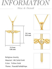 14K Gold Angel Heart Necklace