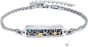 Sterling Silver Abalone Shell Memorial Urn Bracelet