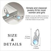 Sterling Silver Round Blue Moonstone Earrings