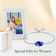 Sterling Silver Abalone Shell Square Charm Adjustable Bolo Bracelet