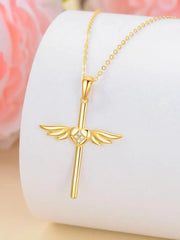 14K Gold Angel Heart Necklace