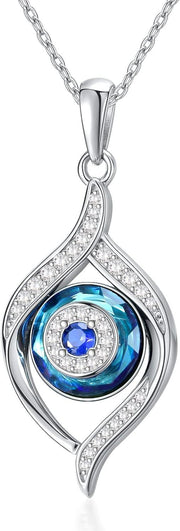 Sterling Silver Evil Eye Pendant Necklace