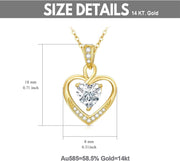 14K Gold & Birthstone Heart Necklace