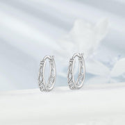 Sterling Silver & Gold Small Huggie Filigree Hoop Earrings