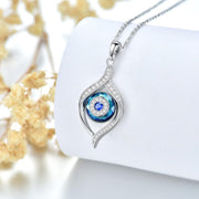 Sterling Silver Evil Eye Pendant Necklace