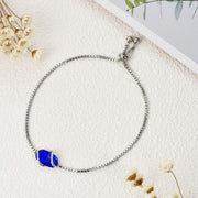 Sterling Silver Abalone Shell Square Charm Adjustable Bolo Bracelet