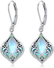 Sterling Silver Moonstone & Teardrop Dangle Earrings