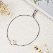 Sterling Silver Abalone Shell Square Charm Adjustable Bolo Bracelet