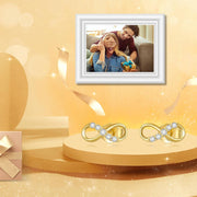 14k Gold Infinity Stud Earrings with Moissanite for Women