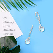 Sterling Silver Moonstone Lever back Earrings