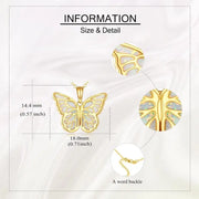 14K Gold Butterfly Necklace
