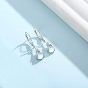 Sterling Silver Moonstone Lever back Earrings