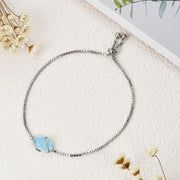 Sterling Silver Abalone Shell Square Charm Adjustable Bolo Bracelet