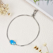 Sterling Silver Abalone Shell Square Charm Adjustable Bolo Bracelet