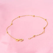 18K Gold Bead Thin Chain Bracelet