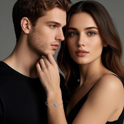 Sterling Silver Abalone Shell Square Charm Adjustable Bolo Bracelet