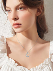 Sterling Silver Moon Sloth Pendant Necklace