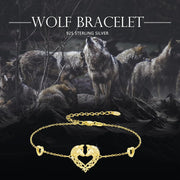 Gold 925 Sterling Silver Heart-Shaped Horses Adjustable Bracelet