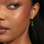 14K Gold 3CT Artificial Birthstone Pear Dangle Earrings