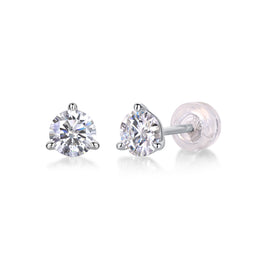 Freeze Frame Luxury Fashion Diamond Earrings Stud Set With Mosan Diamond Silver Jewelry