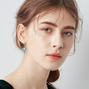 Sterling Silver Moonstone & Teardrop Dangle Earrings